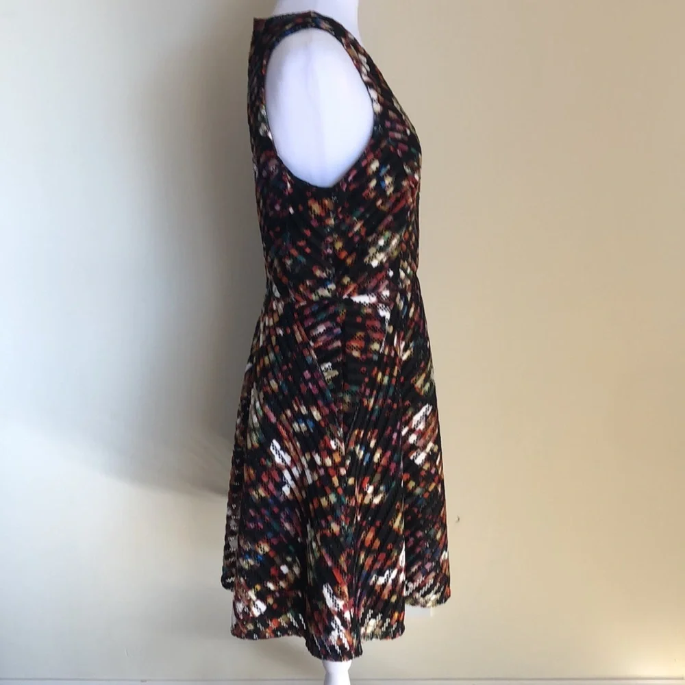 MOSSIMO Multi colored V neck sleeveless dress, gorgeous texture, US Size M - Picture 3 of 10